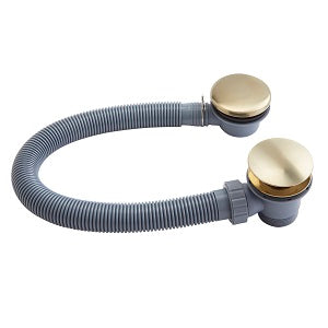 Easy Clean Bath Plug and Waste- Sprung/Clicker - Luxury Bath Click & Waste Brushed Brass