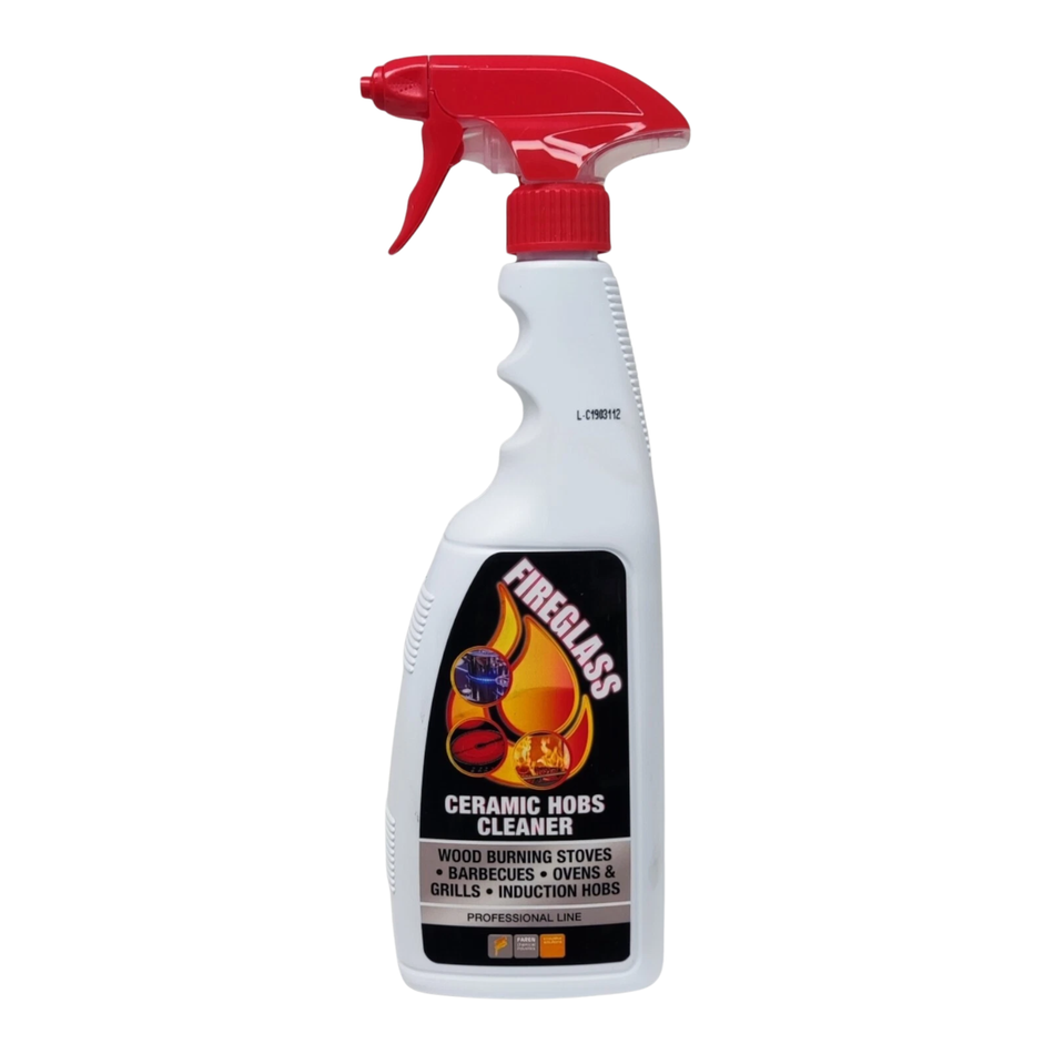 Glass cleaner for fireplaces, ovens, grills, and barbecues Fireglass