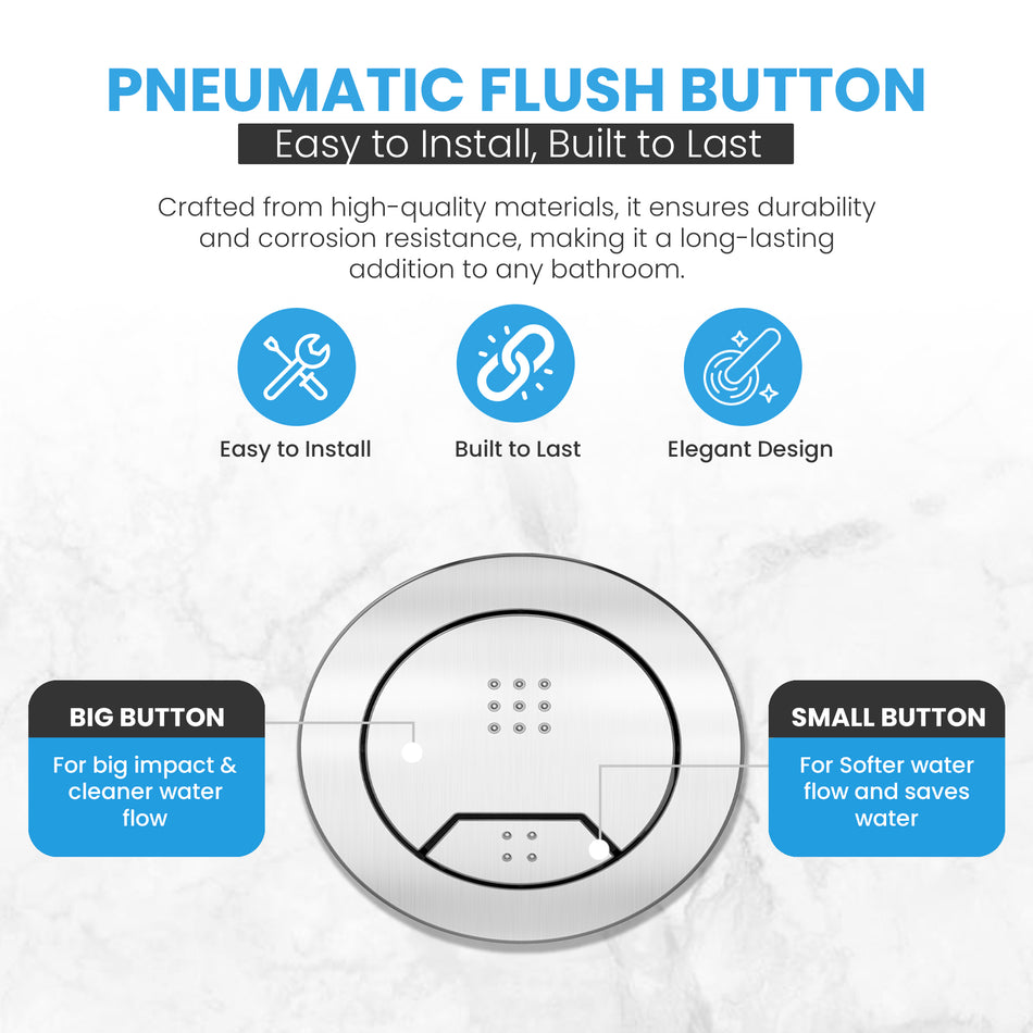 Toilet Flush Button Replacement for Cistern- Pneumatic Technology - 72mm Front