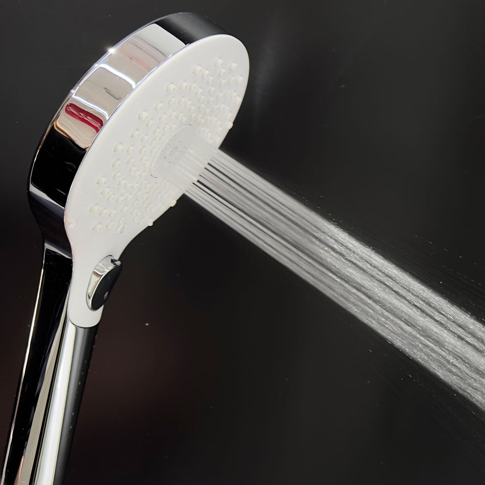 TurboJet Shower Head with AeroTek - White + Chrome Shower Head