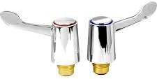 Replacement HOT & Cold 1/4 Turn 3/4" Bath Lever TAP TOP Head Covers Chrome Plated