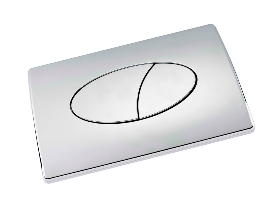 Toilet Flush Button & Dual Push Plate - (Oval - Chrome)