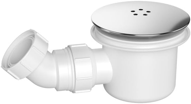 Chrome Shower Trap 90mm – Easy Clean Shower Waste Trap for Enclosure Trays – Replacement 90mm Shower Drain Cover with 1½" Outlet – Chrome Shower Tray Waste Trap