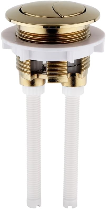 Toilet Flush Button Brushed Brass – 38mm Cistern Hole, Adjustable Spindles Up to 125mm, Top or Front Mount