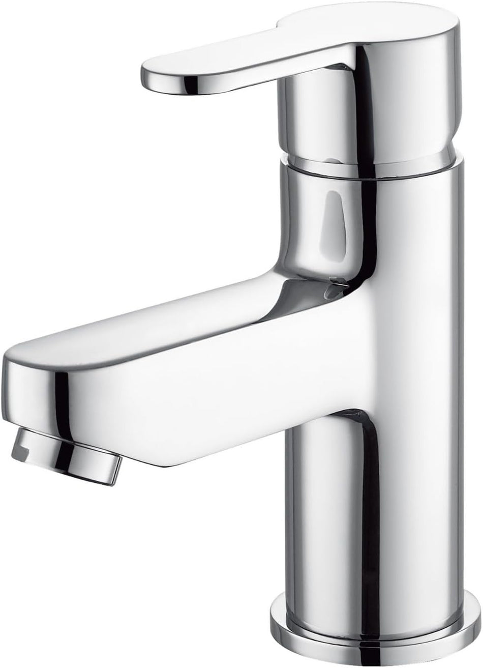 Chrome Mono Basin Mixer Tap Bathroom Sink Faucet | Modern Single Lever Mixer | Solid Brass Construction | Polished Chrome Finish | Easy Installation | Ideal for Countertop Basins