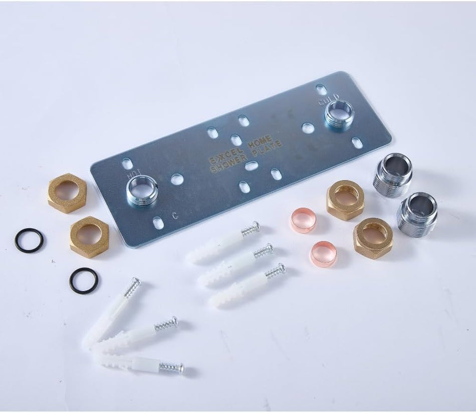 Easy Shower Fixing Plate System | Strong & Leak-Free Valve Connection | for Thermostatic Bar Mixer | Durable, Corrosion-Resistant, Quick & Easy Installation Shower Plate (2 Packs)