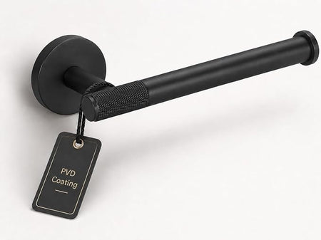 EXCEL HOME Matt Black Toilet Roll Holder, Heavy Duty Brass Material | Wall toilet paper holder, compact size, Brass material, Black matt finish, stable fit for guest toilet and powder room