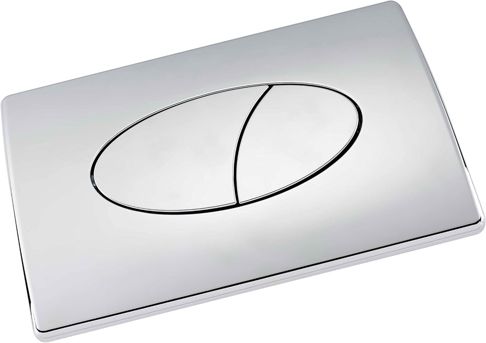Toilet Flush Button & Dual Push Plate - (Oval - Chrome)