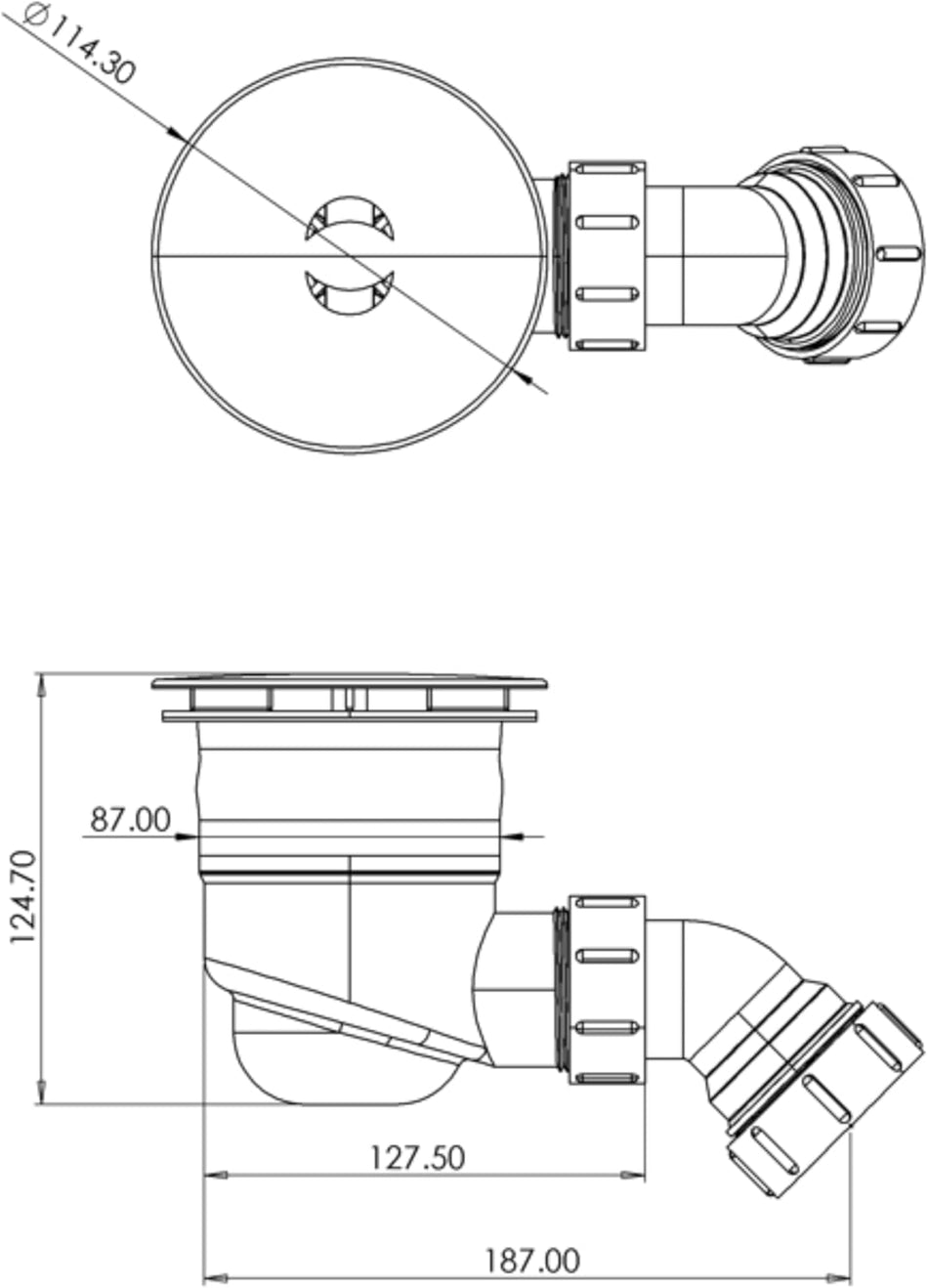 Top Fix Shower Tray Waste – 90mm Brushed Brass Shower Trap with Cover