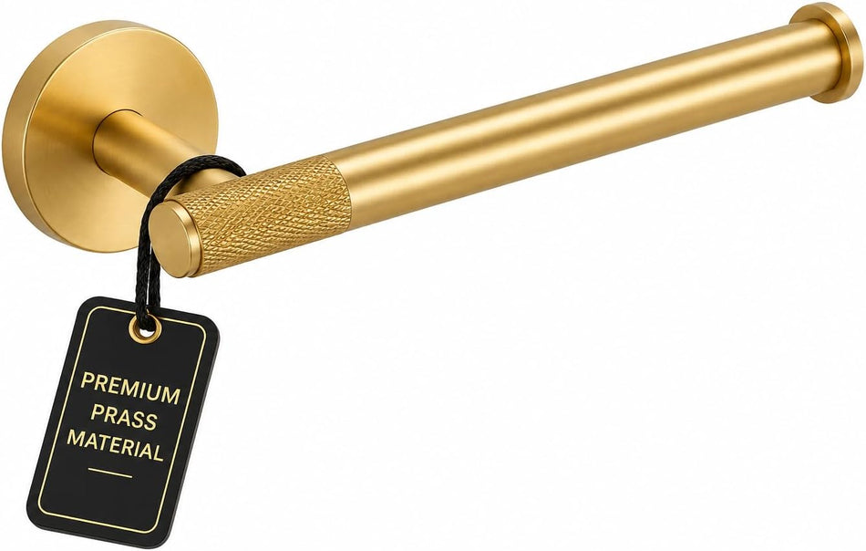 Toilet Roll Holder Wall-Mounted - Luxury Brushed Brass Toilet Paper Holder