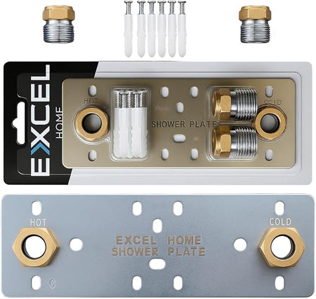 Easy Shower Fixing Plate System | Strong & Leak-Free Valve Connection | for Thermostatic Bar Mixer | Durable, Corrosion-Resistant, Quick & Easy Installation Shower Plate (Single)