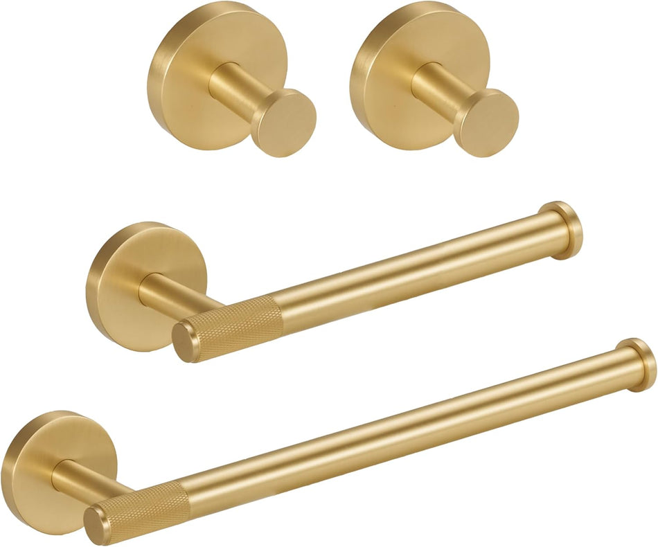 Toilet Roll Holder Wall-Mounted - Luxury Brushed Brass Toilet Paper Holder