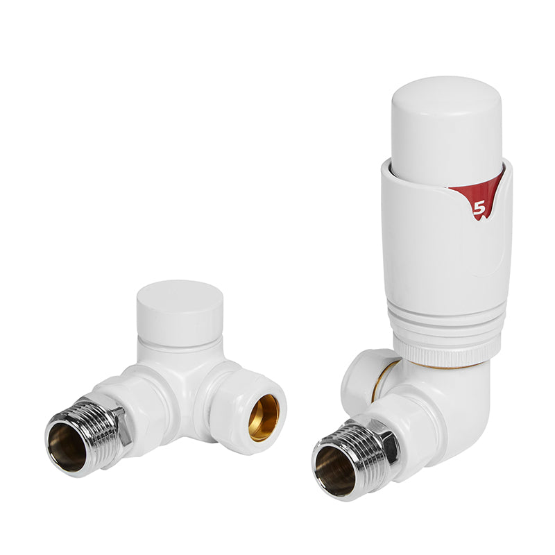 Thermostatic Radiator Valves - 1/2" x 15mm - (White)