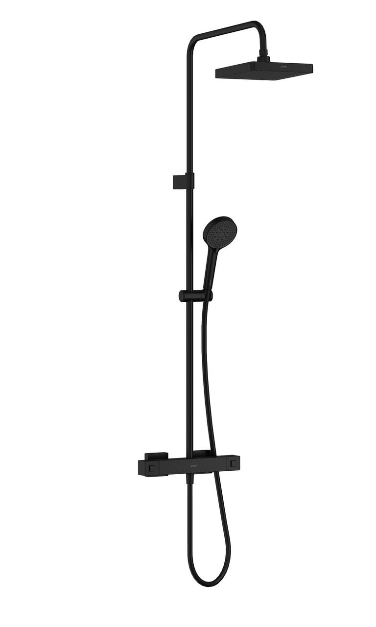 VitrA Aqua Core Square Mixer Shower w/200mm Showerhead & Handshower - Chrome