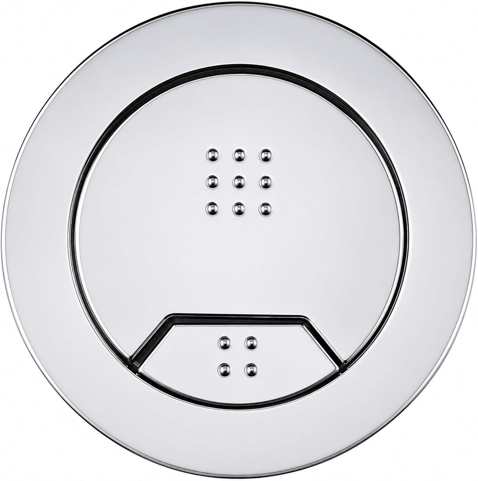 Excel Home Toilet Flush Button Replacement for Cistern- Dual Button Toilet Flush Buttons - Pneumatic Technology - Fingerprint Resistant Compatible with Air Houses - 72mm Front (Chrome)