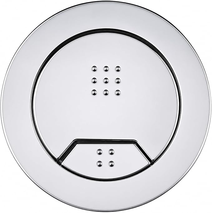 Excel Home Toilet Flush Button Replacement for Cistern- Dual Button Toilet Flush Buttons - Pneumatic Technology - Fingerprint Resistant Compatible with Air Houses - 72mm Front (Chrome)