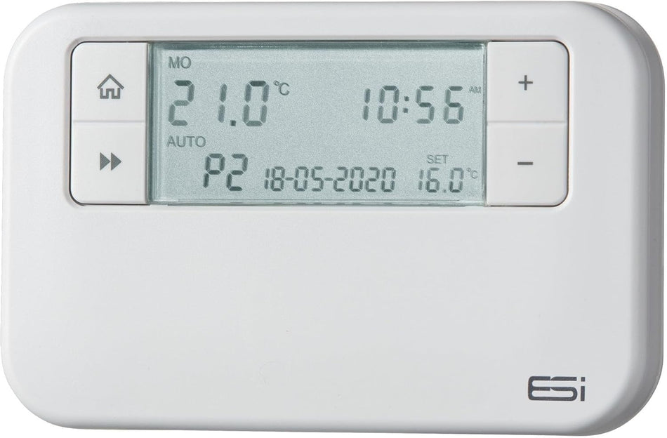 ESRTP4+ Wired Programmable Room Thermostat, White