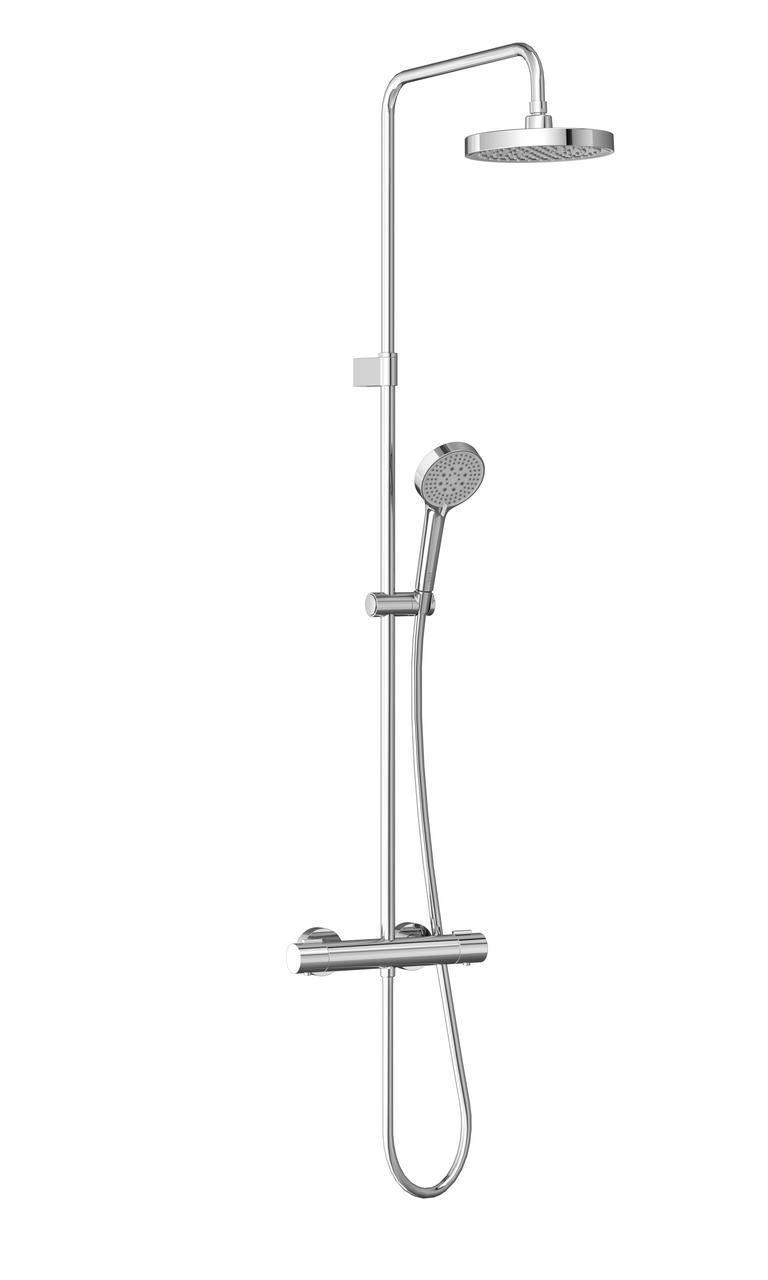 VitrA Aqua Core Round Mixer Shower w/200mm Showerhead & Handshower - Chrome