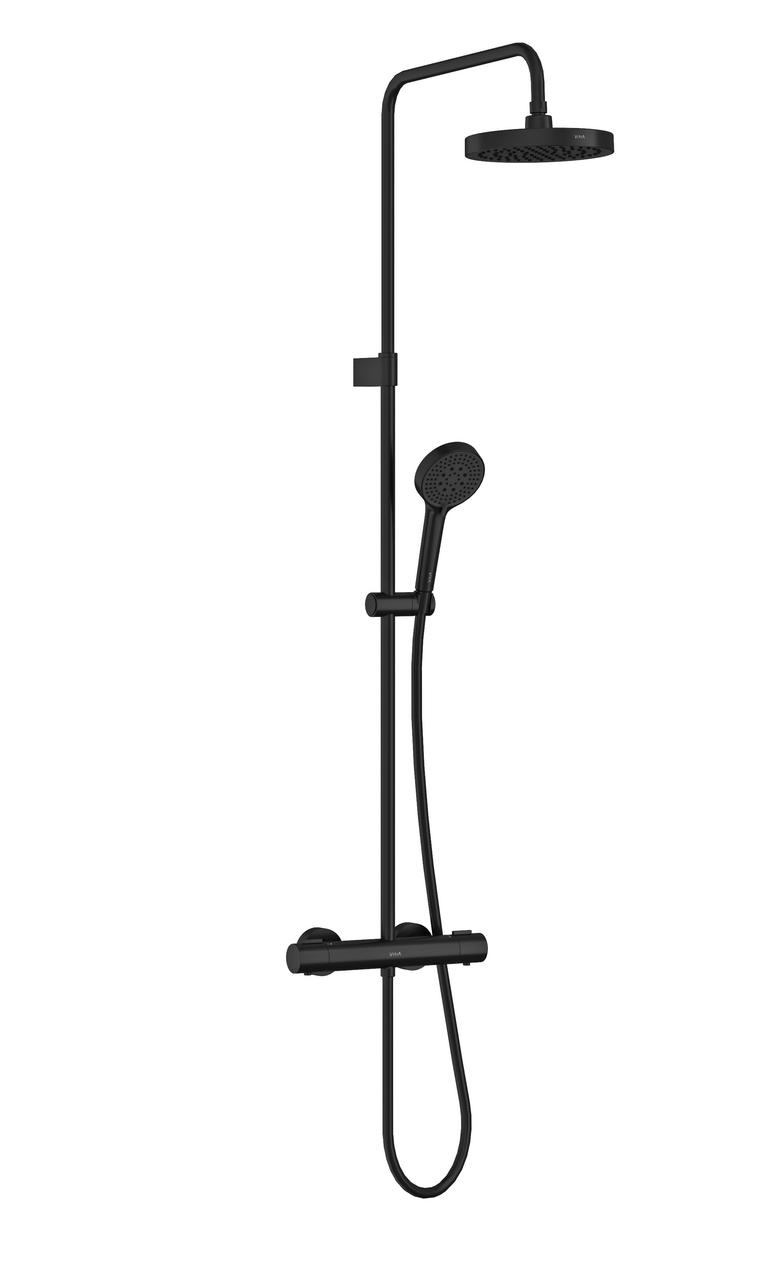 VitrA Aqua Core Round Mixer Shower w/200mm Showerhead & Handshower - Chrome