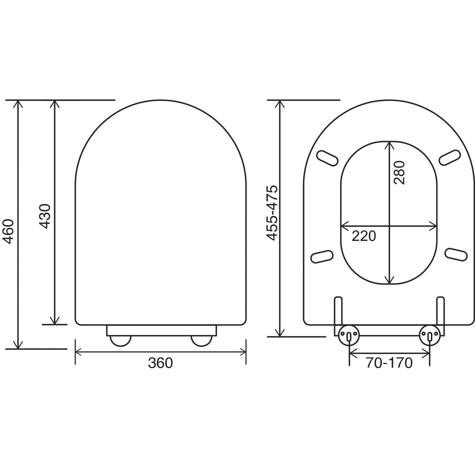 Euroshowers MDF S-Seat Soft Close Toilet Seat – Oak Finish | Quick Release | Soft Close Hinges