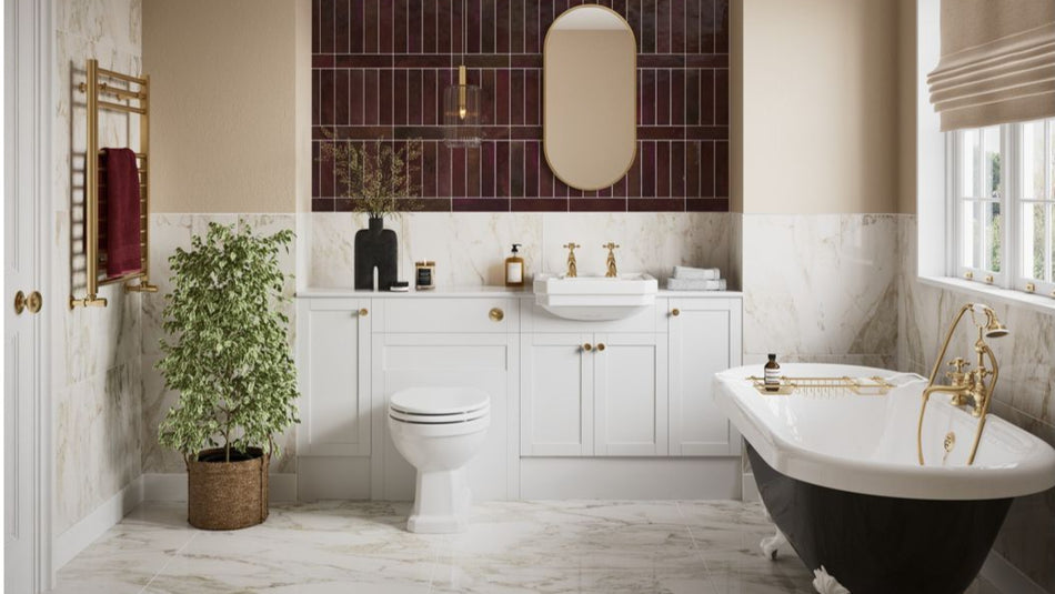 Abbey 1536mm Standard Basin, WC & 1 Door Unit Pack - Matt White (Grey Cab)