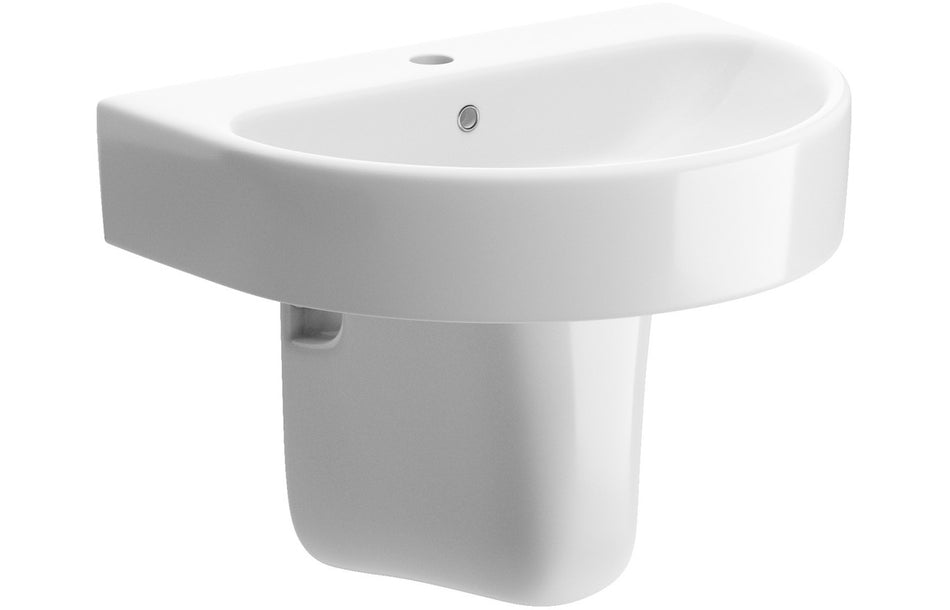 Celanto 555x430mm 1TH Basin & Semi Pedestal