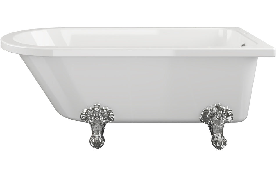 Freestanding 2TH Corner Bath with Chrome Feet – Classic Single-End Design