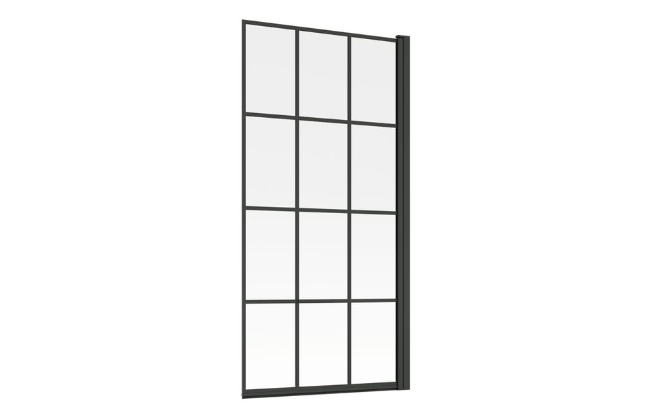 Single Straight Bath Screen - Black Framed