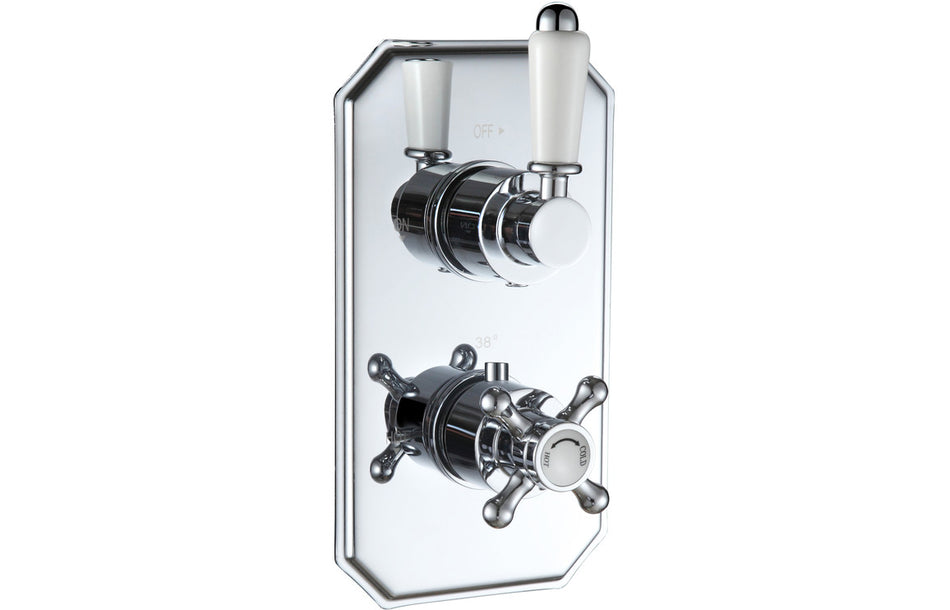 Barwick Traditional Lever Thermostatic Single Outlet Shower Valve - Chrome