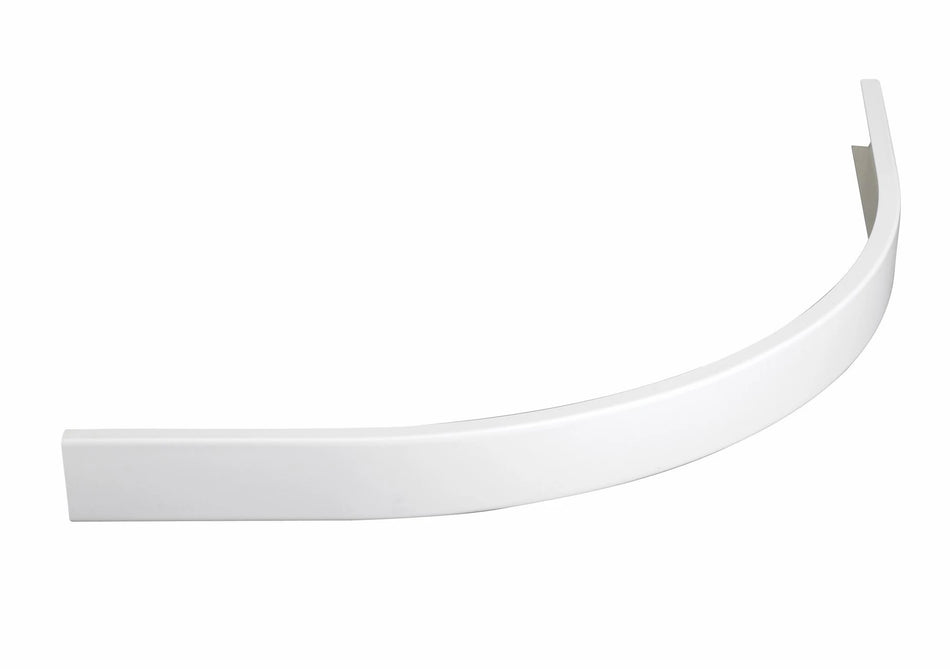 White low-profile quadrant leg set with curved 90-degree edge profile