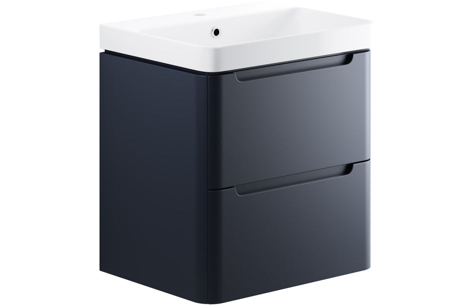 Excel Home Lambra 2 Drawer Basin Unit with Curved Ceramic Basin – Matt Gray