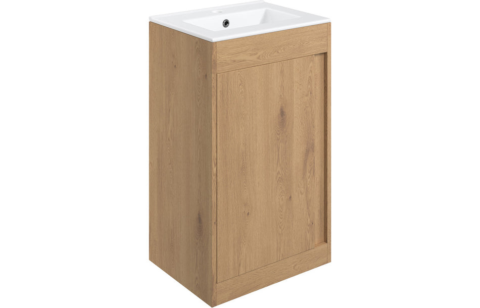 Element 510mm Floor Standing Unit Inc. Basin - Seville Oak