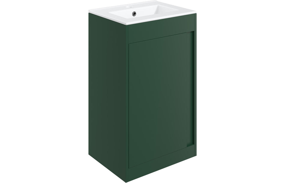 Element 510mm Floor Standing Unit Inc. Basin - Matt Conifer Green