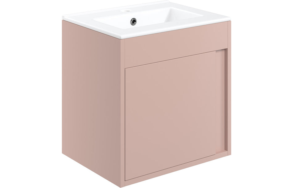 Element 510mm Wall Hung Unit Inc. Basin - Matt Antique Rose