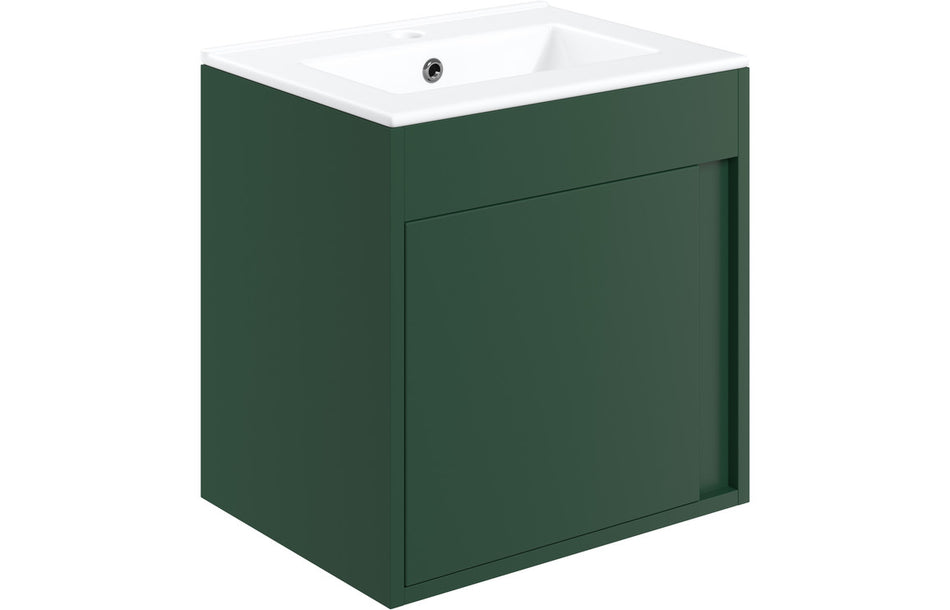 Element 510mm Wall Hung Unit Inc. Basin - Matt Conifer Green