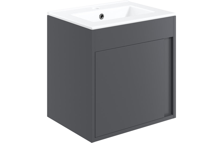 Element 510mm Wall Hung Unit Inc. Basin - Matt Graphite Grey