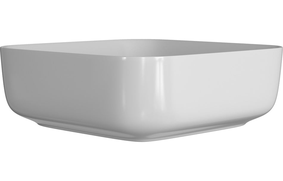 Lux 400mm Ceramic Square Washbowl & Waste - Matt White