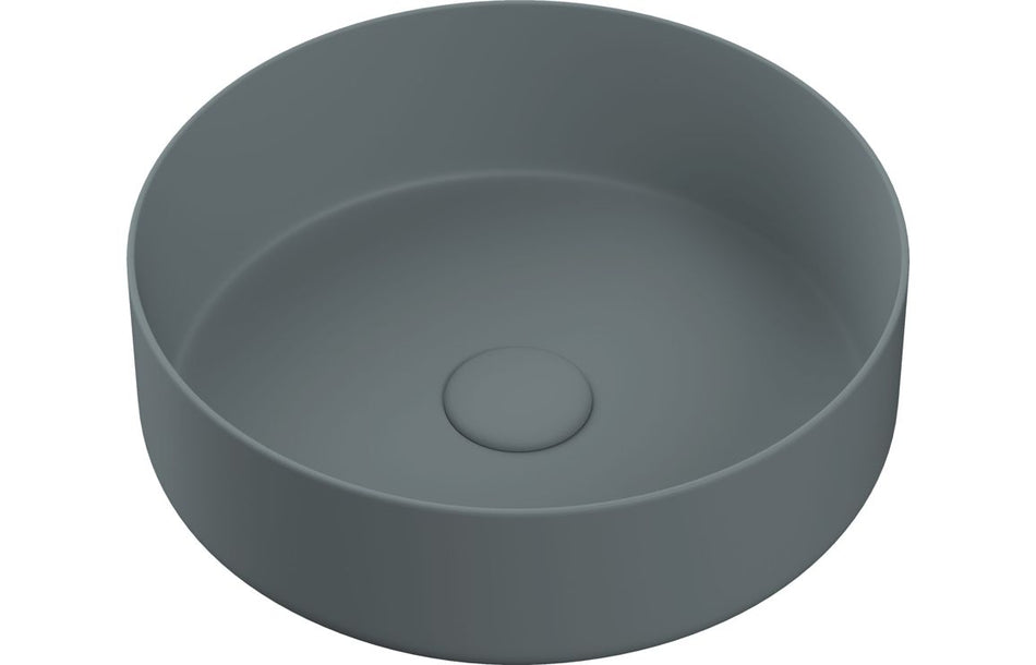 Lux 355mm Ceramic Round Washbowl & Waste - Matt Grey