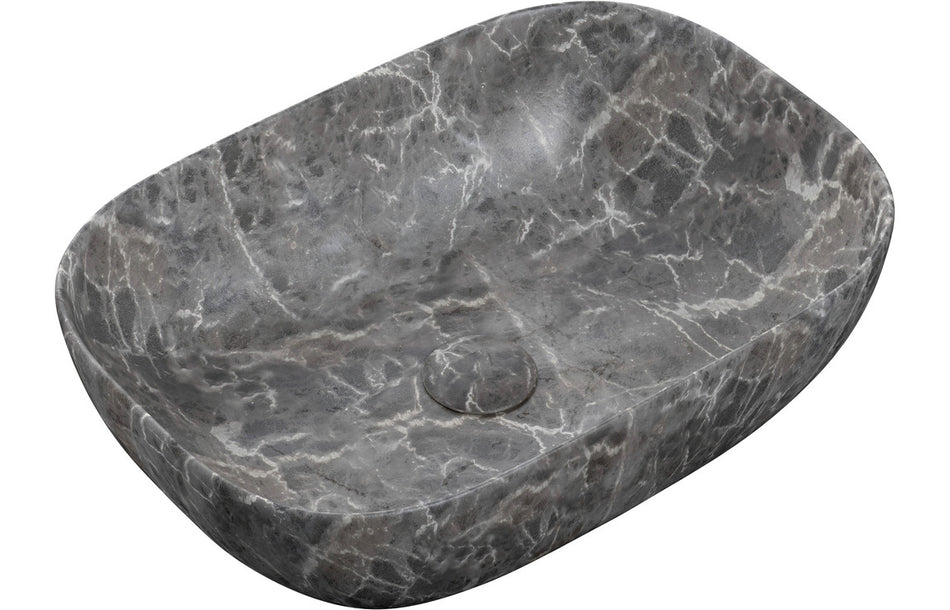 Otom 460x330mm Ceramic Washbowl - Grey Marble Effect