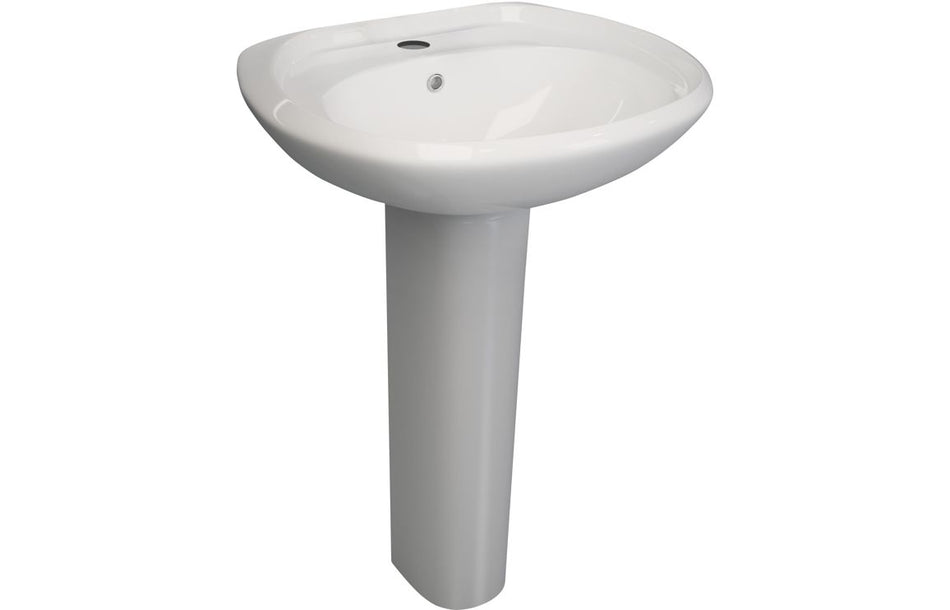 Excelgo 573x460mm 1TH Basin & Full Pedestal