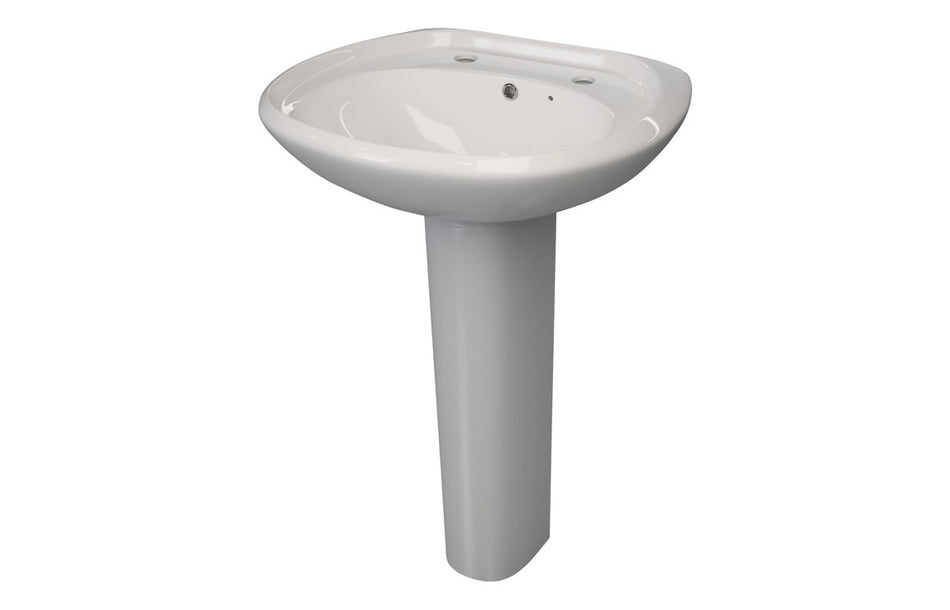 Excelgo 573x460mm 2TH Basin & Full Pedestal