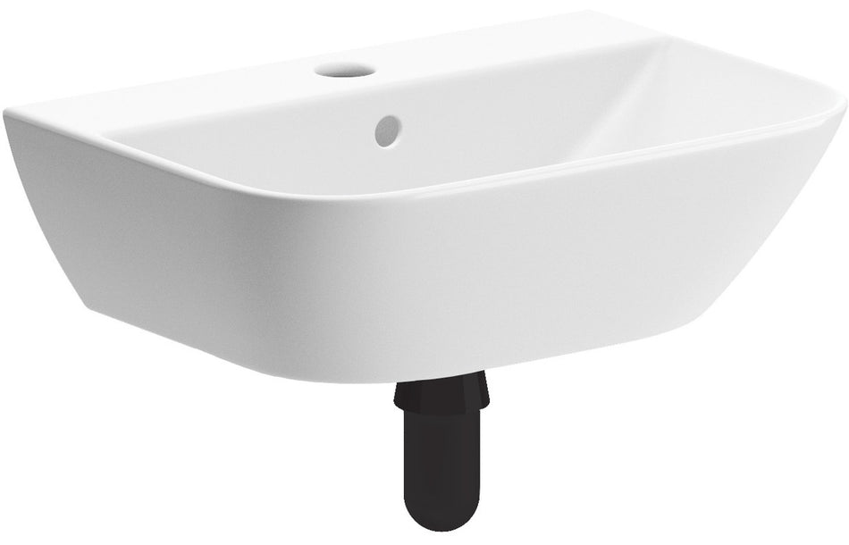 Sederwood 450x320mm 1TH Cloakroom Basin & Black Bottle Trap