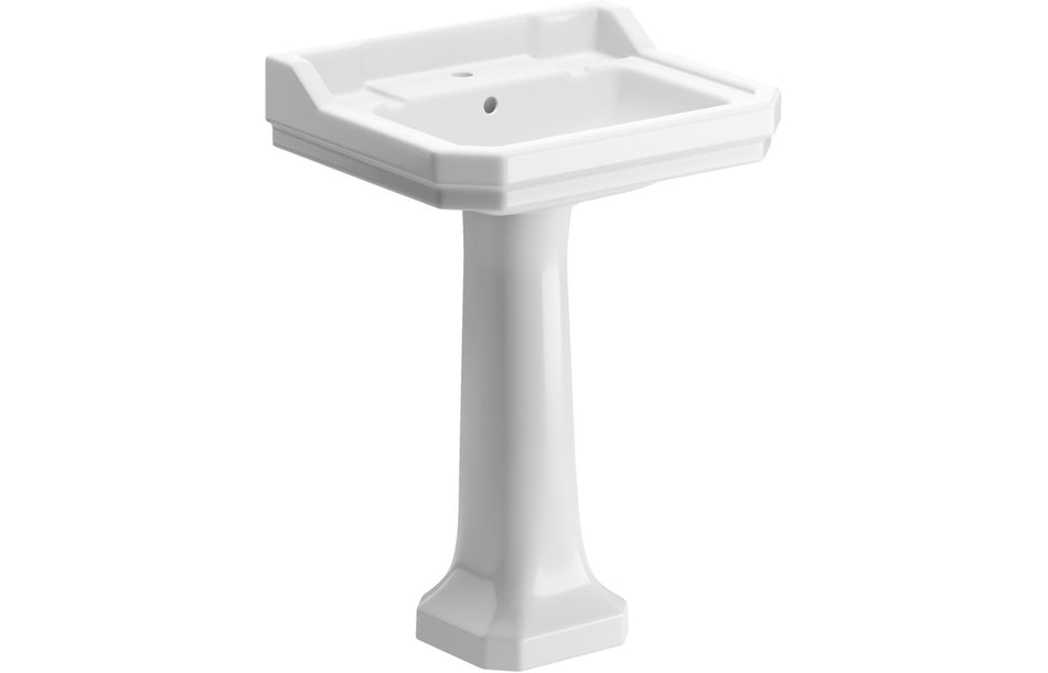 Sherb 600x500mm Basin & Full Pedestal
