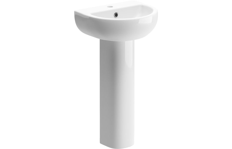 Tusany 450x400mm 1TH Basin & Full Pedestal