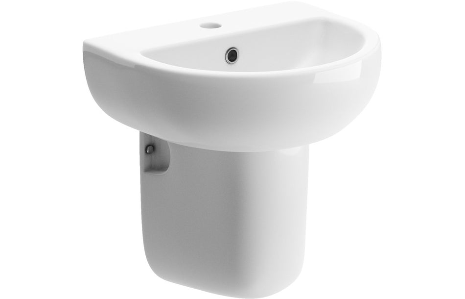 Tusany 450x400mm 1TH Basin & Semi Pedestal