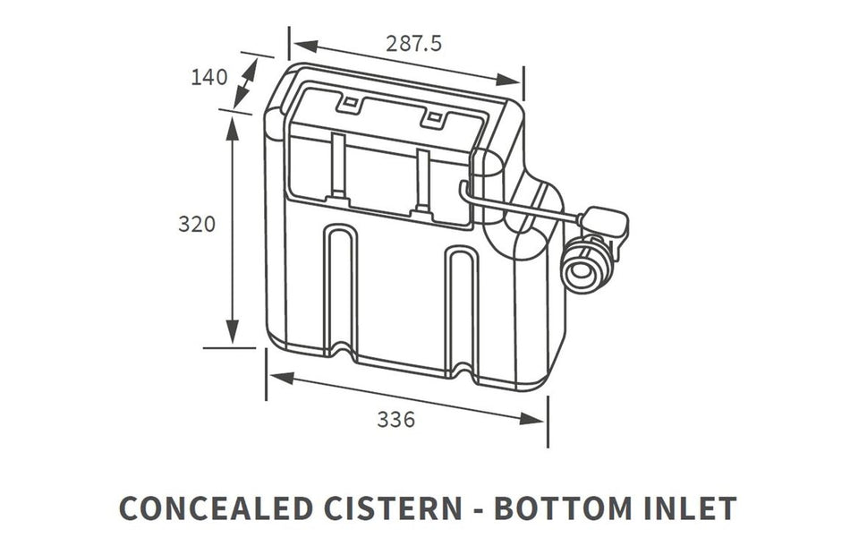 Concealed Cistern - Compact design with both front and top access (Bottom Inlet)