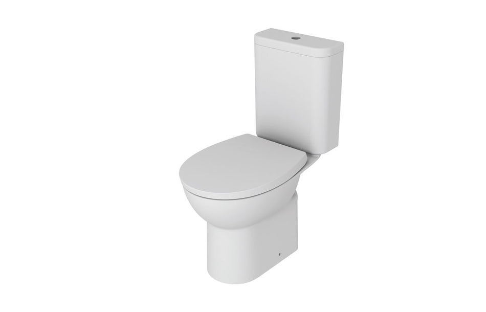 Close Coupled Toilet Rimless WC & Soft Close Seat