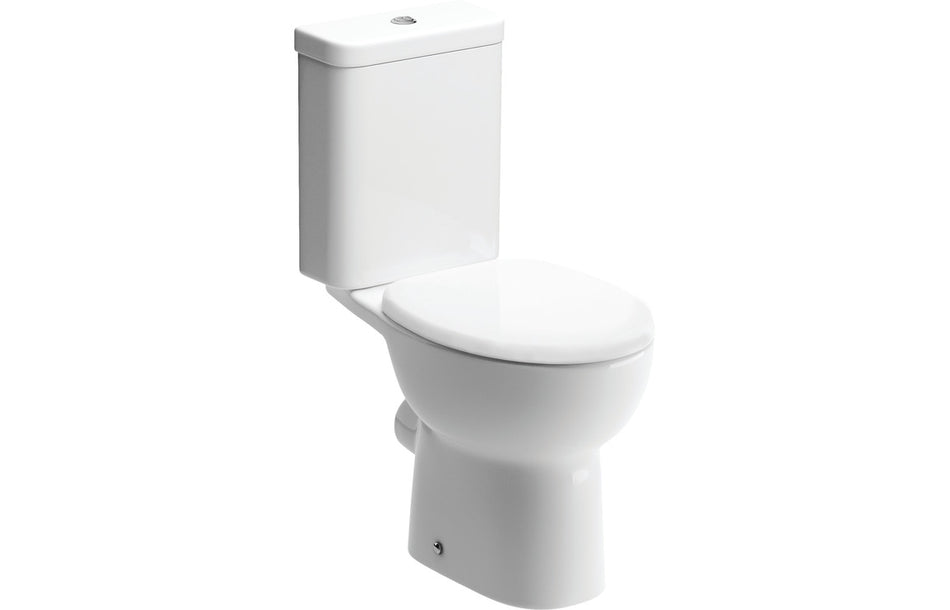 Close Coupled Open Back Toilet WC & Soft Close Seat