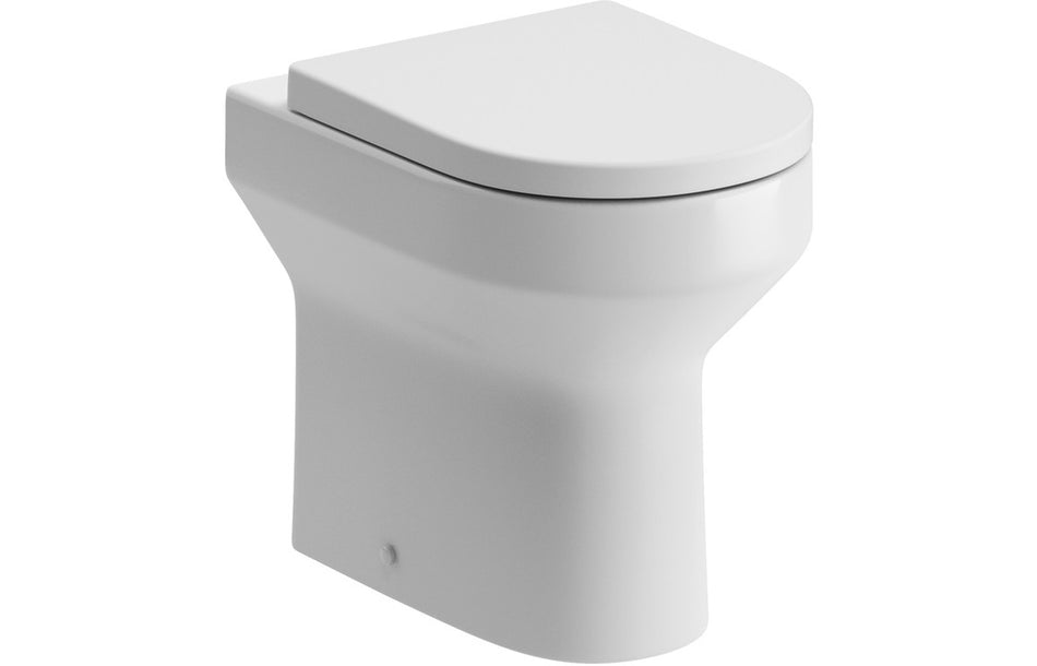 Rimless Back To Wall Comfort Height Toilet WC & Soft Close Seat