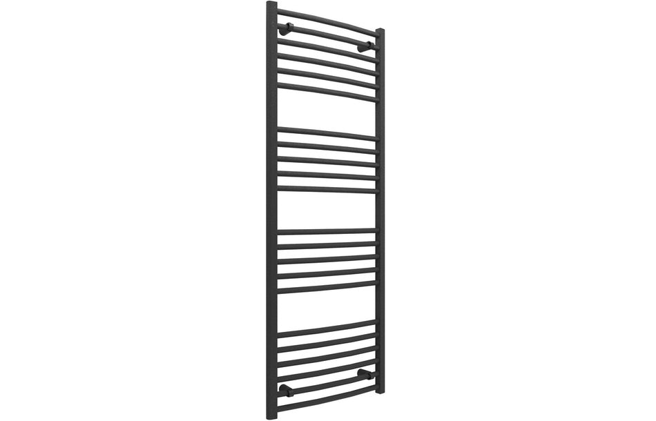 Grade Curved 30mm Anthracite Ladder Radiator – Modern Towel Radiator for Bathrooms, Central Heating & Dual Fuel Compatible – 450mm Centres